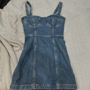 Reformation denim minidress with bustier size 0
